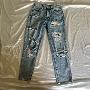 PacSun Blue Skinny Jeans Distressed Style